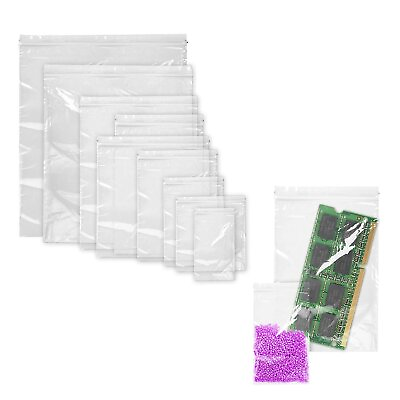 #ad 1000 Clear Zip Lock Bags Assortment 4 Mil Clear Seal Top