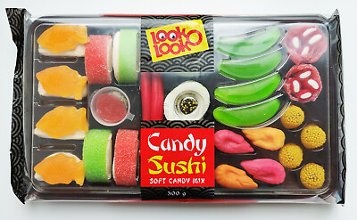 #ad SUSHI CANDY NOVELTY PARTY TREATS Gummy Mix Sweets Tray Look O Look 300g 10oz