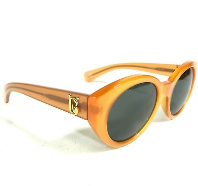 #ad Gianni Versace Sunglasses MOD.463 COL.444 Orange Round Frames with Green Lenses $84.99