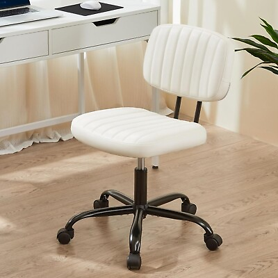 #ad Small Office Desk Chair w Wheels Armless Comfy Computer Chair w Lumbar Support