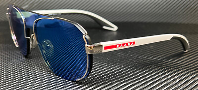 #ad #ad PRADA LINEA ROSSA PS 53YS 1BC08U Silver Blue Mirror Men 61 mm Sunglasses