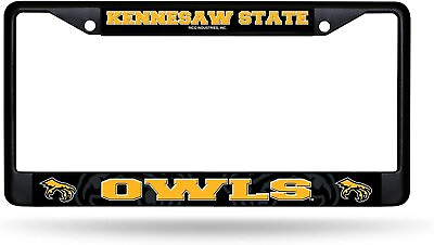 #ad Kennesaw State University Owls Black License Plate Frame Tag Cover 6 x 12 Inches