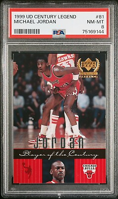 #ad 1999 Upper Deck Century Legends #81 Michael Jordan PSA 8 Player Of The Century