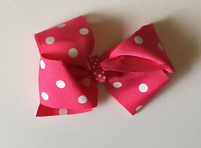 #ad 2inch Baby Girl Toddlers Infant Hair Bow Hair Clip Polka Dot Pink USA Seller