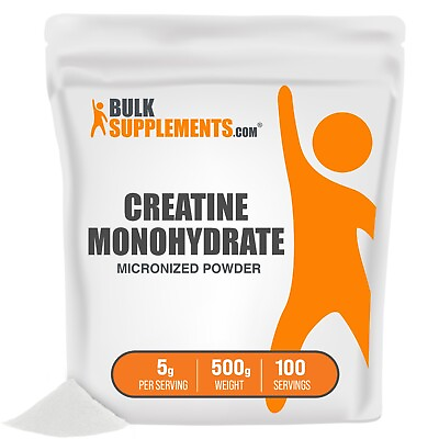 #ad BulkSupplements Pure Creatine Monohydrate Micronized 500 Grams 5g Servings