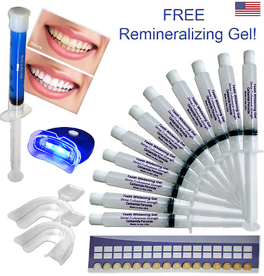 #ad Teeth Whitening Gel Kit 44% Professional Bleaching Whitener Trays 1 White Light