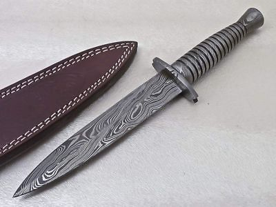 #ad Custom made Knife kings Damascus Steel Fairbairn Dagger with sheath