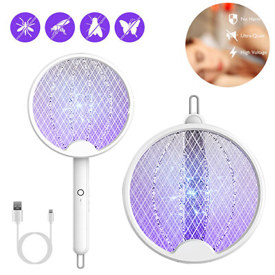 #ad USB Electric Fly Insect Racket Zapper Killer Swatter Bug Mosquito Wasp Foldable