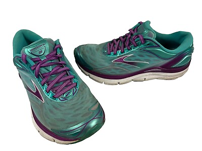 #ad Brooks Womens Transcend 3 Purple Teal Athletic Running Shoes Sneakers Size 8.5