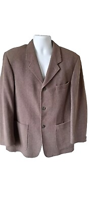 #ad Vintage St Michael Wool Rich Sports Jacket Brown 40 S Utility Pockets Vgc