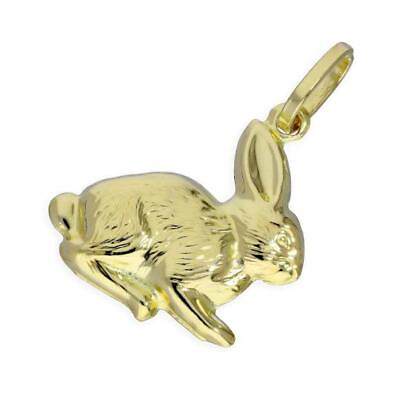 #ad 9ct Hollow Gold Rabbit Charm
