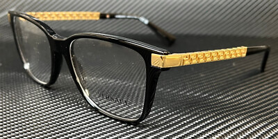 #ad VERSACE VE3340U GB1 Black Gold Men#x27;s 55 mm Eyeglasses