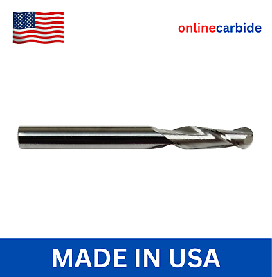 #ad 1 2quot; 2 FLUTE BALL NOSE CARBIDE END MILL