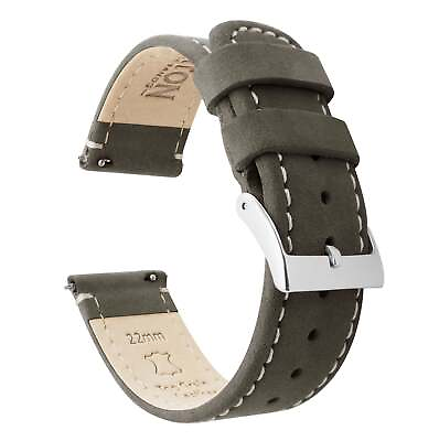 #ad Espresso Leather White Stitching Quick Release Watch Band Watch Band $28.99