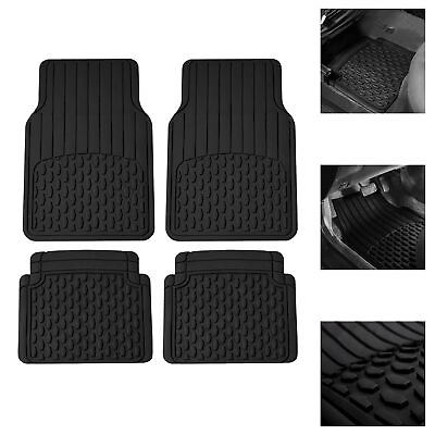 #ad FH Group Universal Car Rubber Floor Mats Heavy Duty All Weather Mats Black