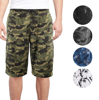 #ad Men#x27;s Camo Pattern Casual Drawstring Cotton Blend Soft Fleece Athletic Shorts