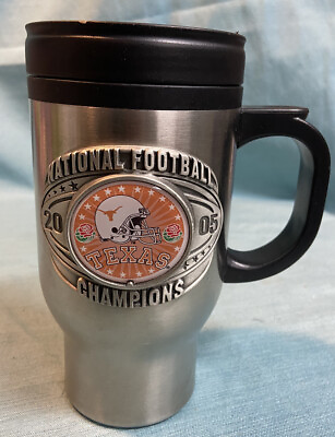 #ad Texas Longhorns 2005 RoseBowl Championship 14oz Thermo Steel Travel Mug Licensed