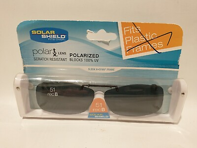 #ad Solar Shield Lenses Polarized Clip on Sunglasses Scratch Resistant 51 RecB