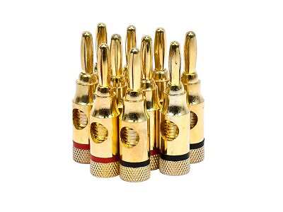 #ad Monoprice High Quality Gold Plated Speaker Banana Plugs 5 Pairs Open Screw