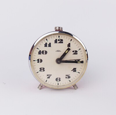 #ad Vintage 1980s Alarm clock PRIM Czechoslovakia Retro Old Desk table watch decor
