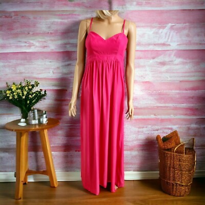 #ad Felicity amp; Coco Women#x27;s Pink Sleeveless Sweetheart Maxi Sundress Size Small EUC