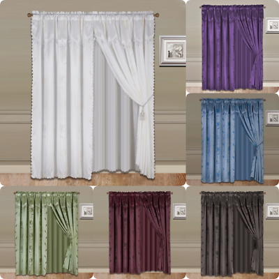 #ad 8PC SET WINDOW CURTAIN PANEL LIGHT SOFTY FILTERING ASSORTED PRINTED NADA