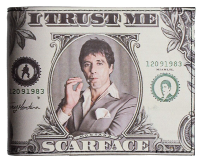 #ad Men#x27;s Wallet Bifold Billfold Scarface out Print Organizer Pocket Wallet