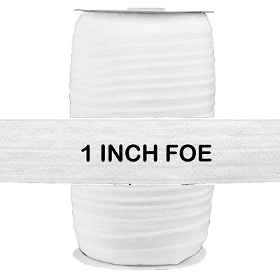 #ad White 1quot; 25mm Fold Over Elastic