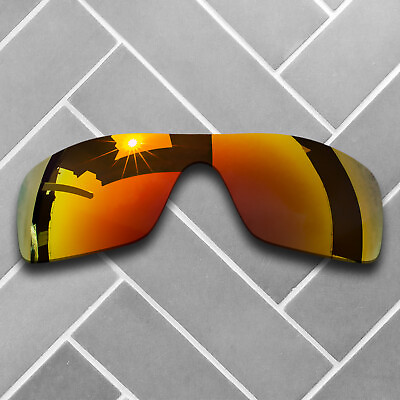 #ad Polarized Fire Red Mirrored Sunglasses Replacement Lenses for Oakley Batwolf