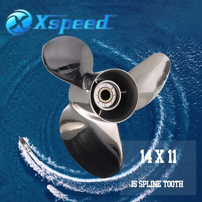 #ad 14x11 Stainless Steel Propeller for Honda 60 130hp Engine 15 Spline ToothRH