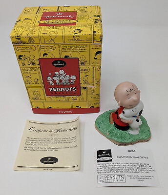 #ad VTG 2000 Hallmark Peanuts Gallery Figurine Hugs Charlie Brown Snoopy QPC4007