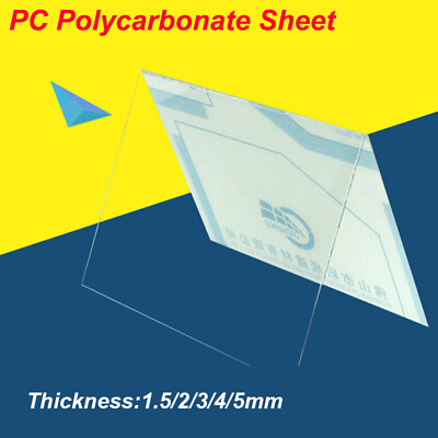 #ad Clear PC Plastic Sheet Polycarbonate Plate Thickness 1.5 2 3 4 5mm Various Sizes