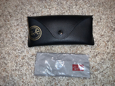 #ad Ray Ban Sunglasses CASE wCloth Great Condition Black Soft Snap Pouch OEM Genuine
