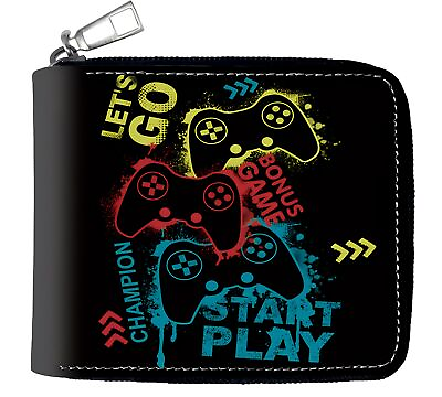 #ad Teen Boys Wallet Gifts for Boys Gamers Gamepad Leather Zipper Wallets Credit ...