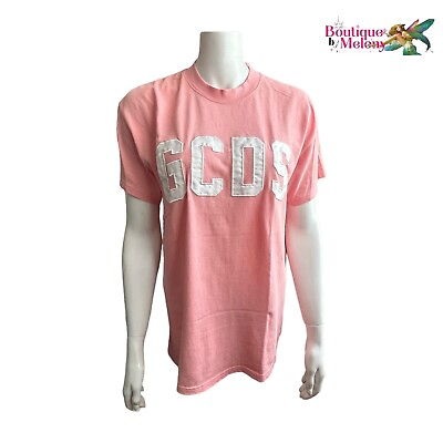 #ad GCDS Classic Embroidered Logo Pink Oversized Tshirt Size XS Unisex