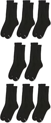 #ad MediPeds Women#x27;s Black Crew Socks 6 Pair Shoe size 6 10
