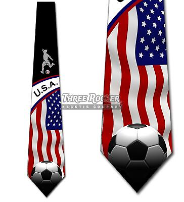 #ad United States Soccer Tie Men#x27;s Sport Neck Ties America Necktie Brand New