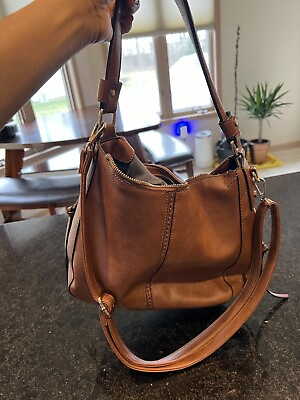 #ad Realer Womens Purse Brown Hobo Bag Bucket Faux Leather Large Adjustable Strap I