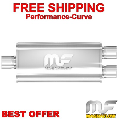 #ad 3 2.5quot; 5x8 Oval 14quot; Body MagnaFlow Exhaust Muffler Stainless Steel 12198