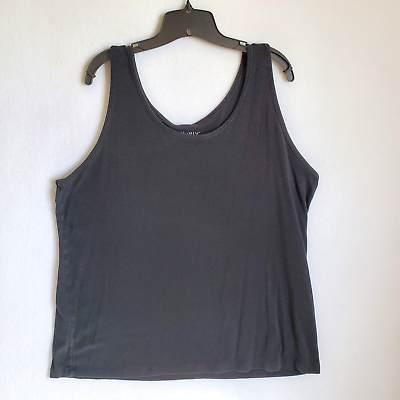 #ad Ava amp; Viv Shirt Tank Top Black Scoop Neck Pullover Women’s Size 3X Casual Summer