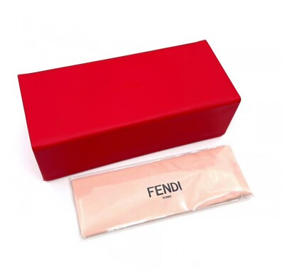 #ad NEW FENDI MEDIUM LARGE RED SUNGLASSES CASE. CLOTH INCLUDED. 100% AUTHENTIC