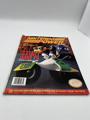 #ad Nintendo Power Volume 63 Stunt Race FX with Poster and Cards