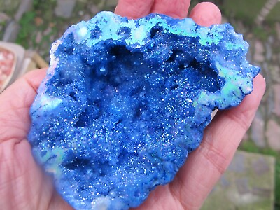 #ad Titanium Aura Crystal Blue Hot Colour Coated Cluster Sprayed Plated Blue 106g