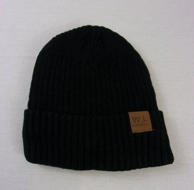 #ad Winter Outdoor W.L Men#x27;s Black Fleece Fur Lined Cap Style Knit Winter Hat Beanie