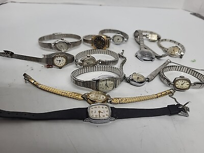 #ad Lot of 13 Vintage Ladies Wristwatches For Parts