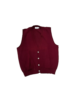 #ad NWT 1X USA Made Burgundy Sweater Vest Button Up 100% Acrylic by Palmland