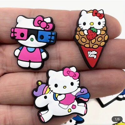 #ad 10pcs Cute Sanrio Hello Kitty For Croc Accessories Shoe Jewelry Decoration