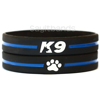 #ad 2 of K9 Wristbands K 9 Bracelets Thin Blue Line Canine Police Bracelet