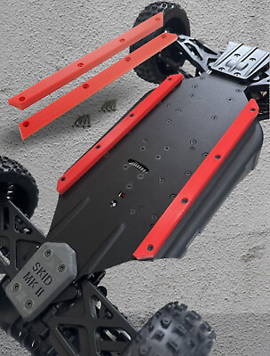 #ad Chassis Skid Slide Rails for Arrma Typhon Kraton Notorious 6s Red $11.95