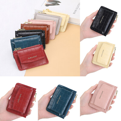 #ad RFID Blocking Women Wallet Small Leather Credit Card Holder Mini Bifold Purse US